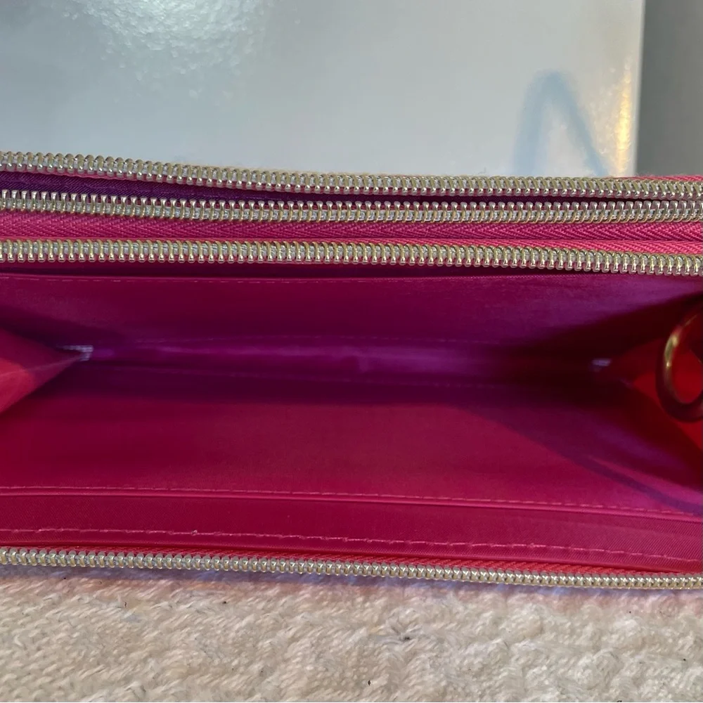 Striped Pink‎ and Cream Wallet or Clutch